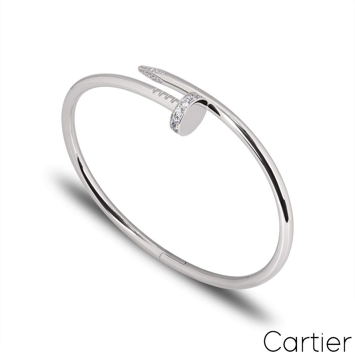 Cartier White Gold Diamond Juste Un Clou Bracelet Size 19 B6048719